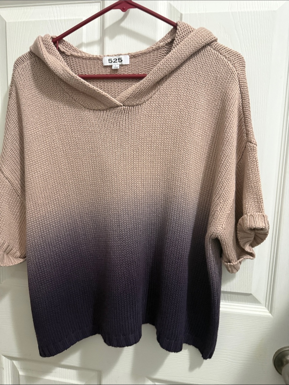 525 Color Block Hooded Sweater in Pink & purpleLike New